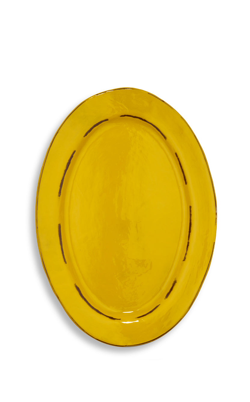 Serving platter fashion yellow