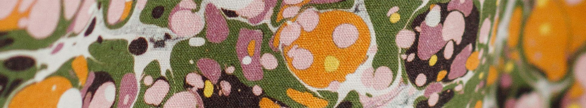 Orange, green & pink marble linen