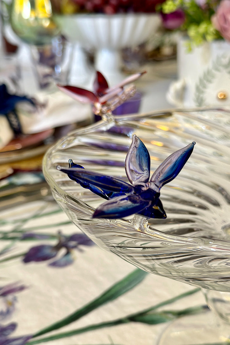 S&B Exclusive Handblown Glass Dragonflies Fruit Platter