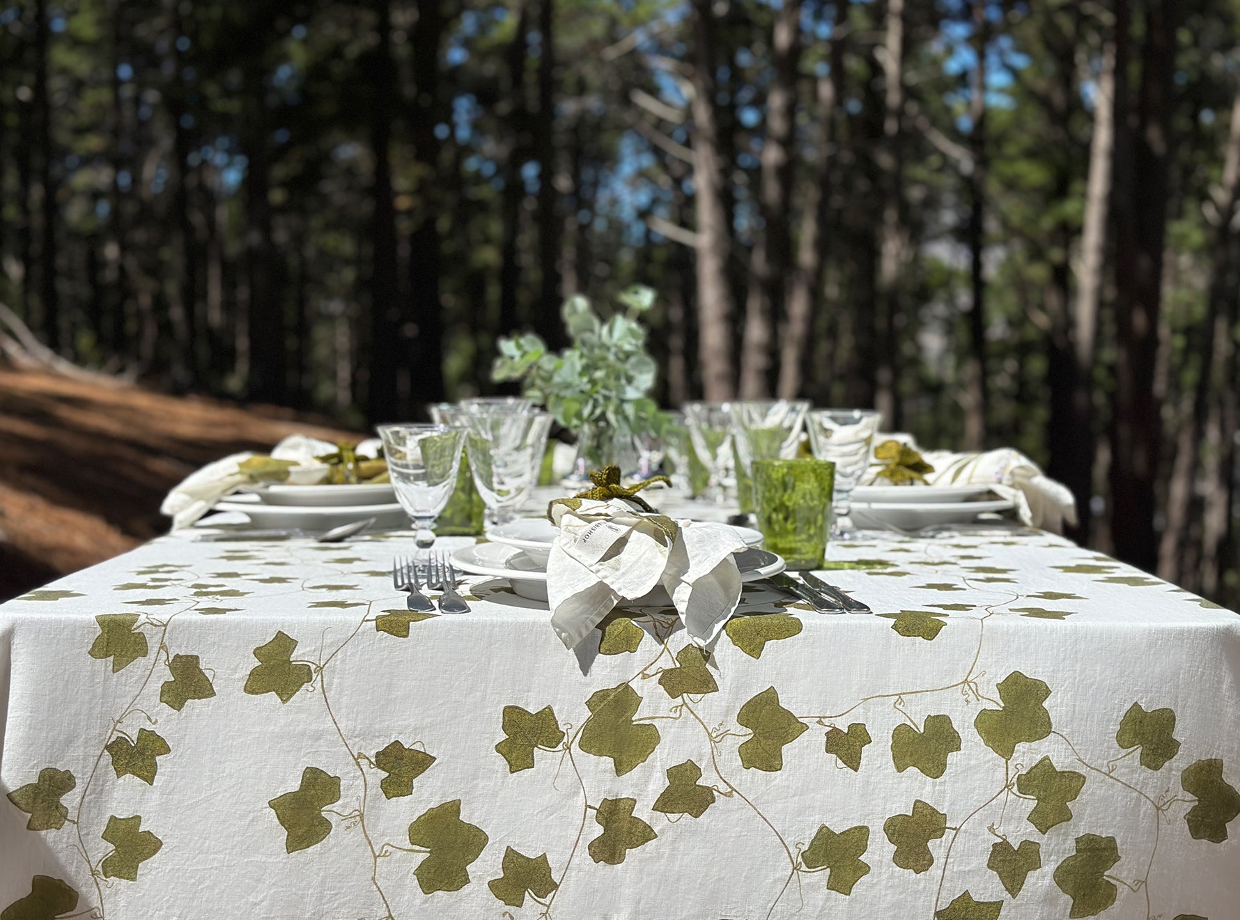 'Ivy' Herbarium Linen Napkin, 50x50cm