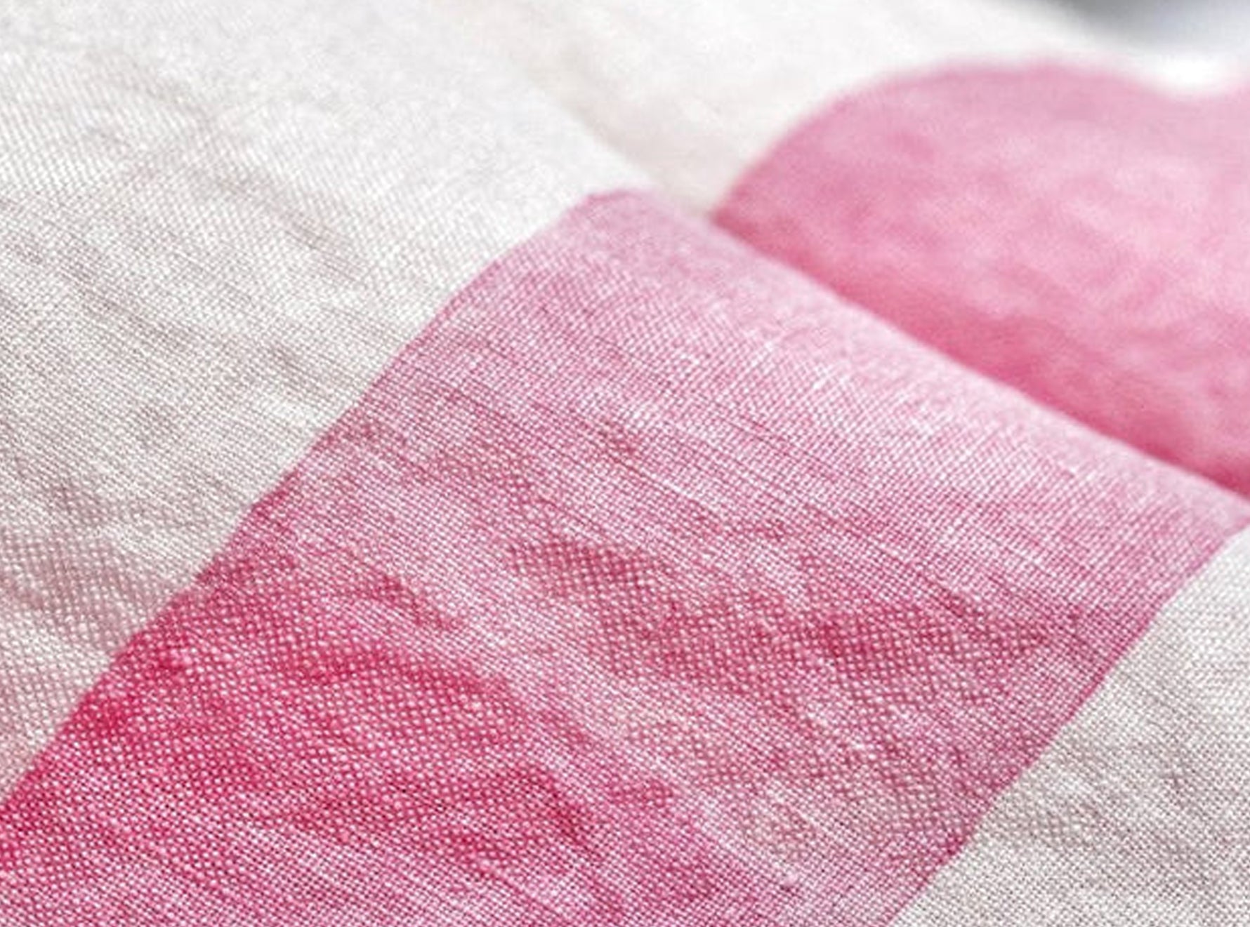 Thanks Word Linen Tablecloth in Rose Pink