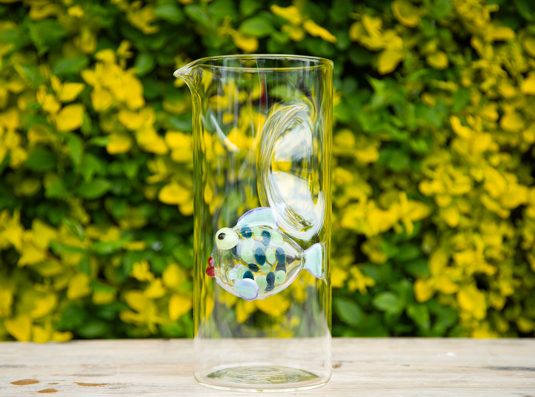 Handblown Dot Fish Carafe, 24.5cm