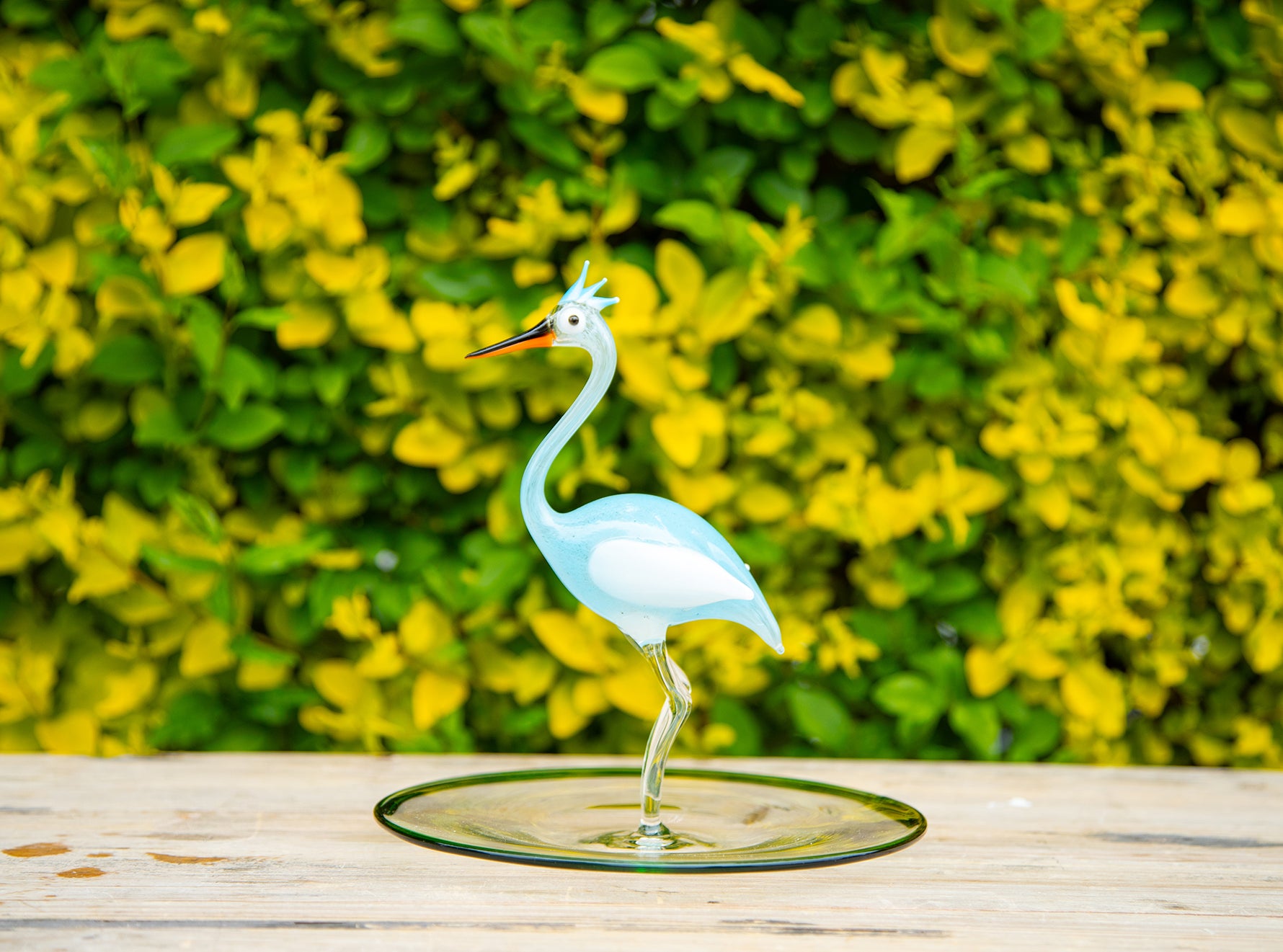 Handblown Heron Small Platter, 21 cm