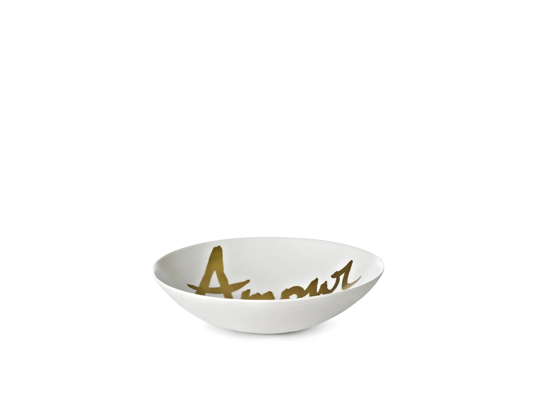 Amour Bonheur Porcelain Bowl in Matte Gold