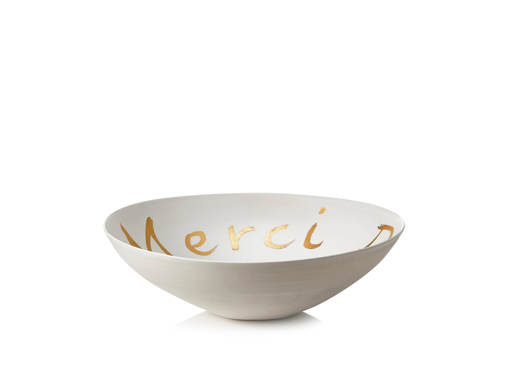 Merci Beaucoup Porcelain Bowl in Matte Gold