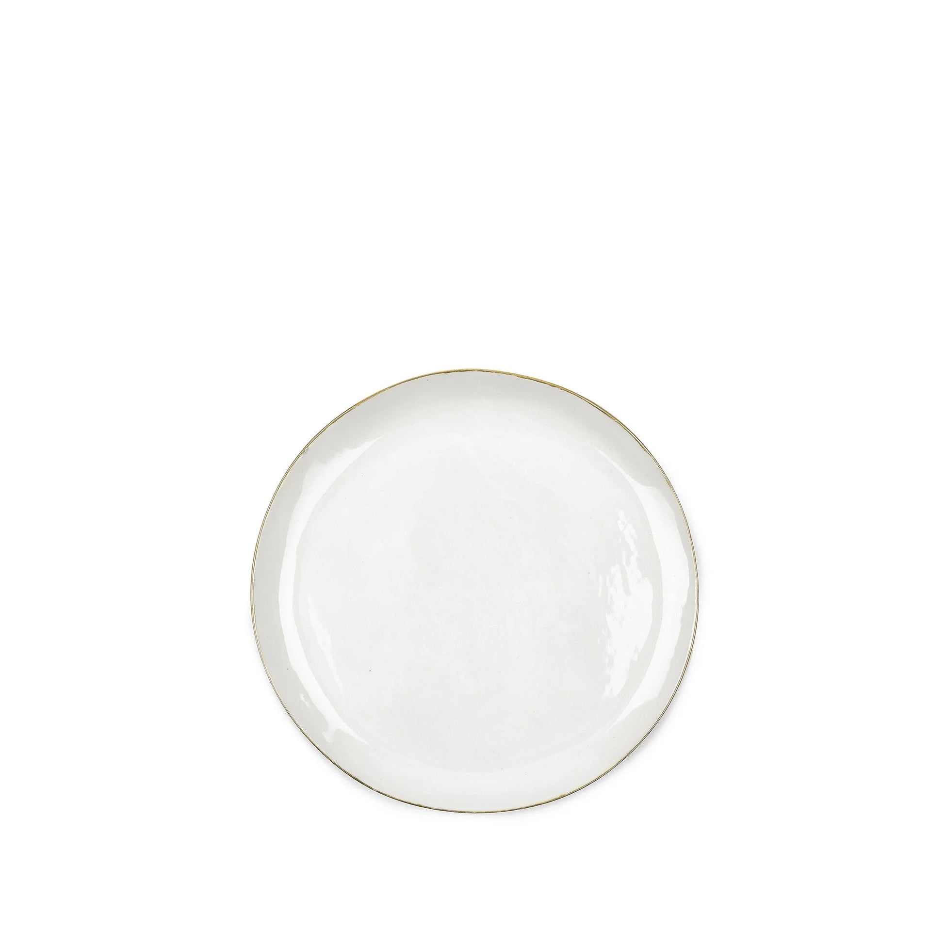 Summerill & Bishop Handmade 20cm Porcelain Side Plate with Gold Rim