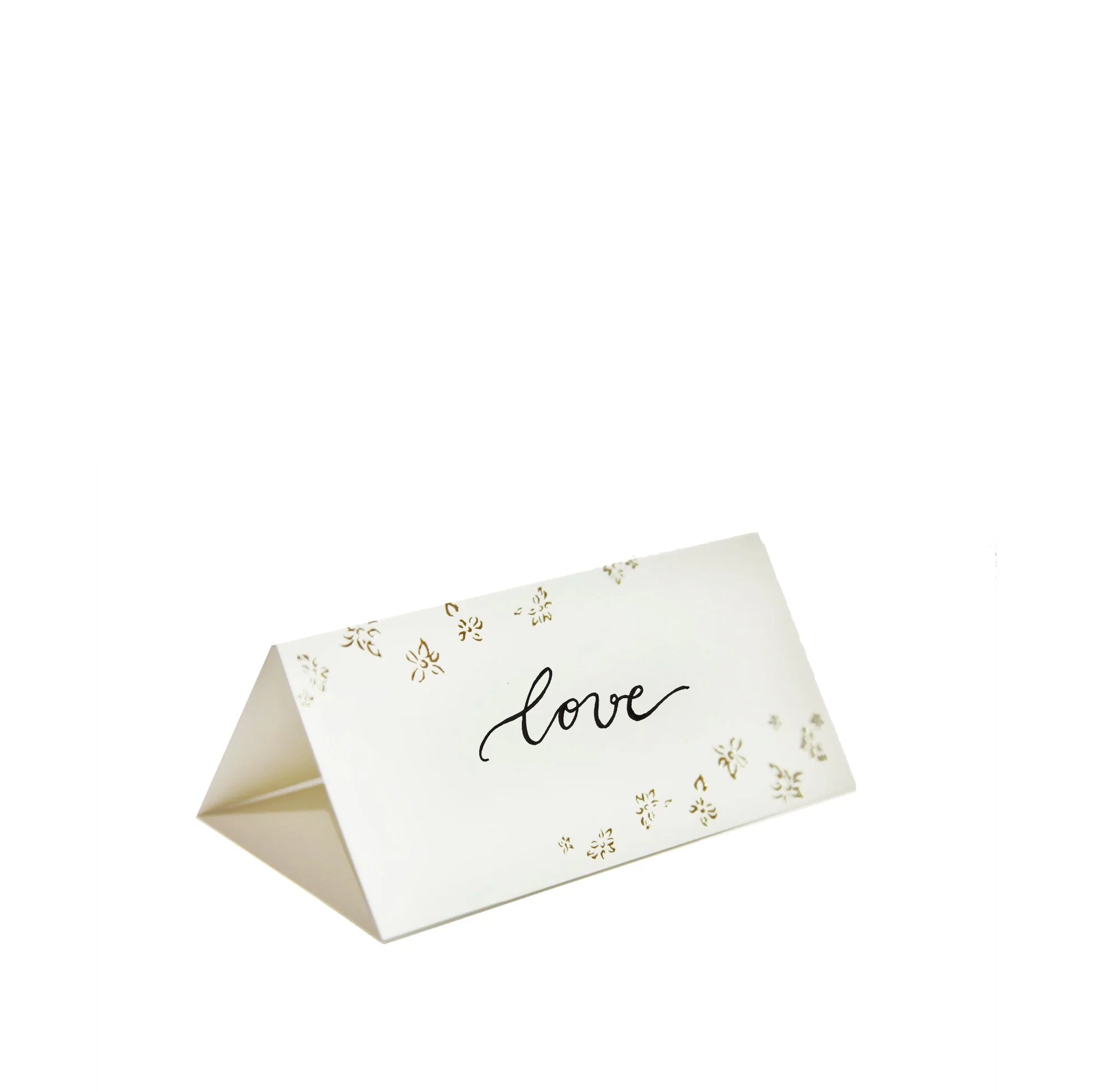 Summerill & Bishop Gold Foiled Falling Flower Place Card, Packet of 12