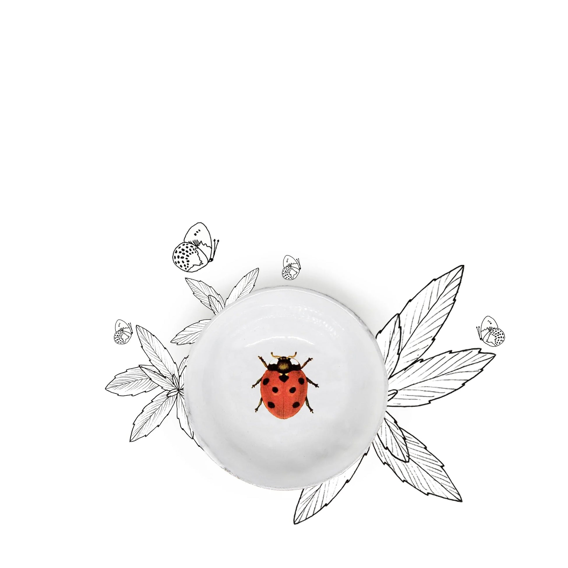 Ladybird Soup Bowl by Astier de Villatte, 14.5cm