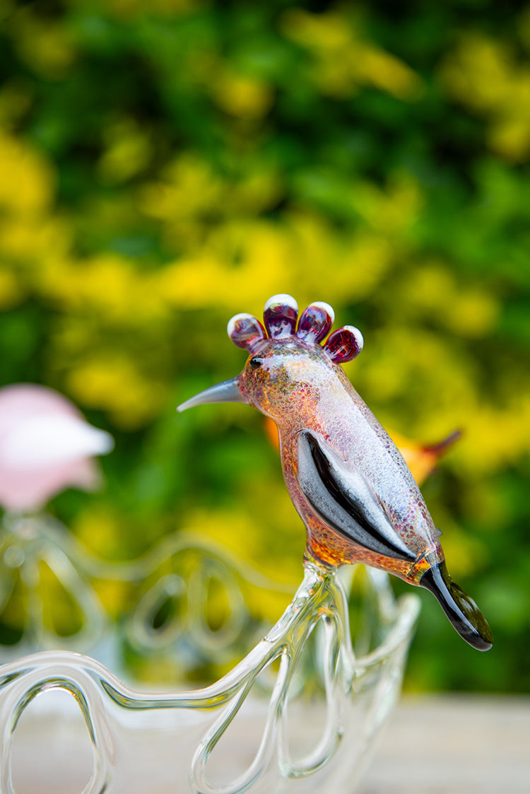 Handblown Five Birds Clear Fruit Platter, 27.5cm