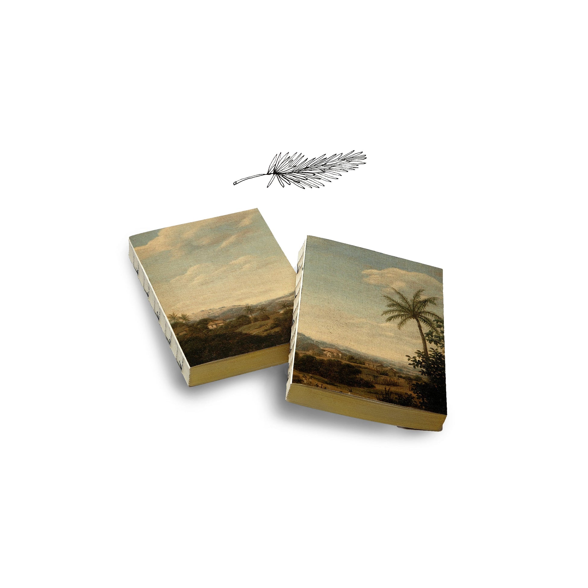 Set of Two Canvas Notebooks Palm Tree, 15cm x 21cm