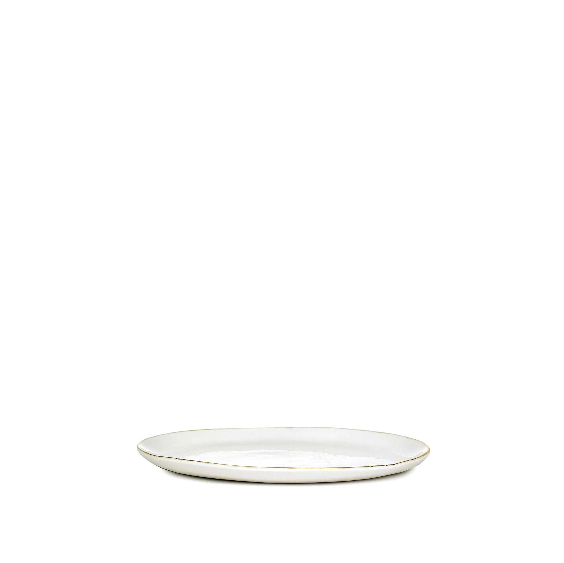 Summerill & Bishop Handmade 20cm Porcelain Side Plate with Gold Rim