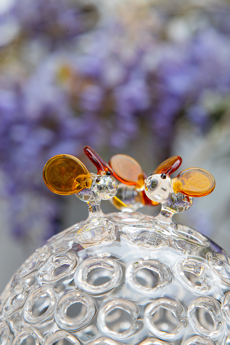 Handblown Bee Hive Box, 16cm