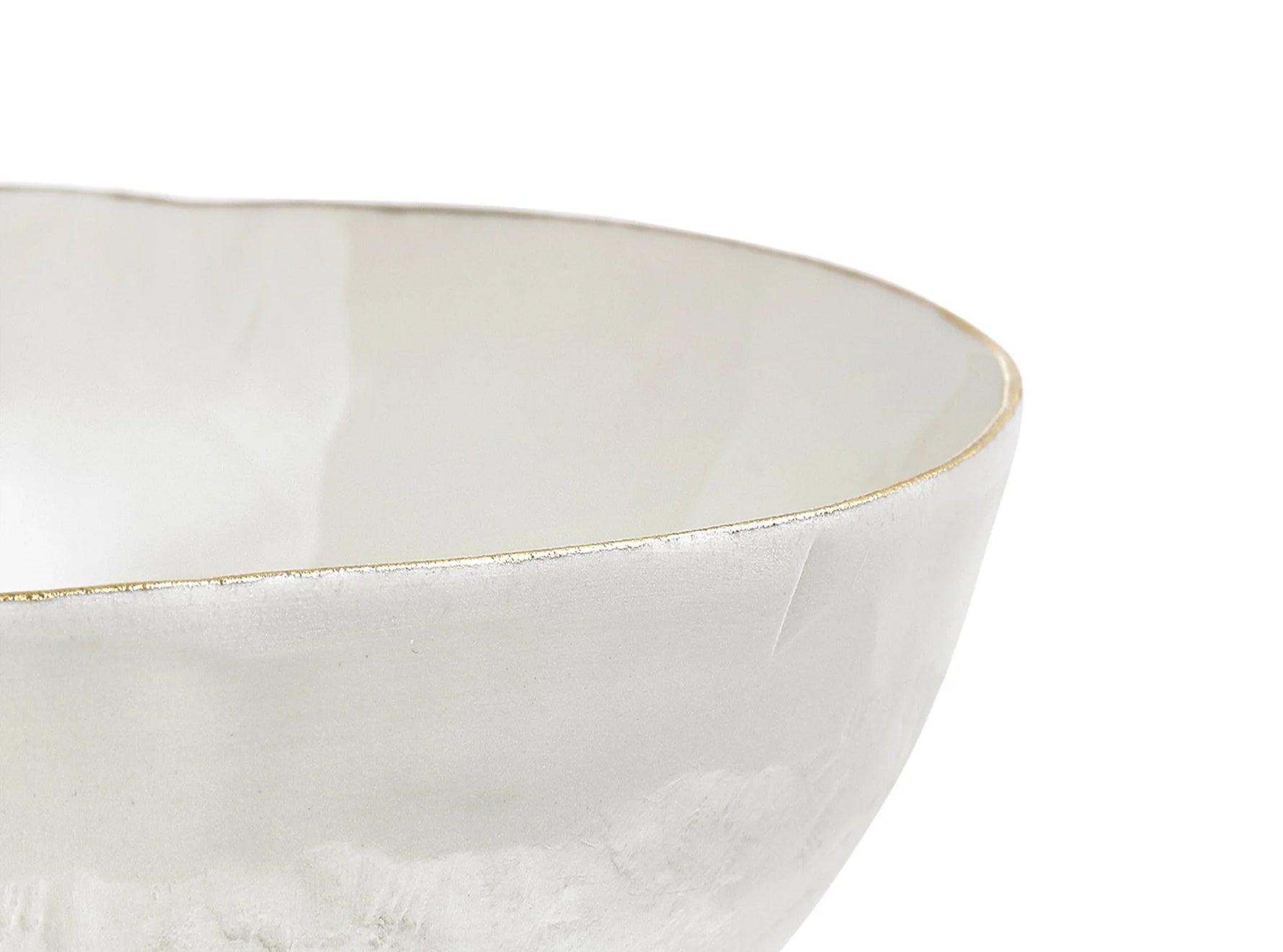 Summerill & Bishop Handmade 30cm Porcelain Medium Salad Bowl with Gold Rim