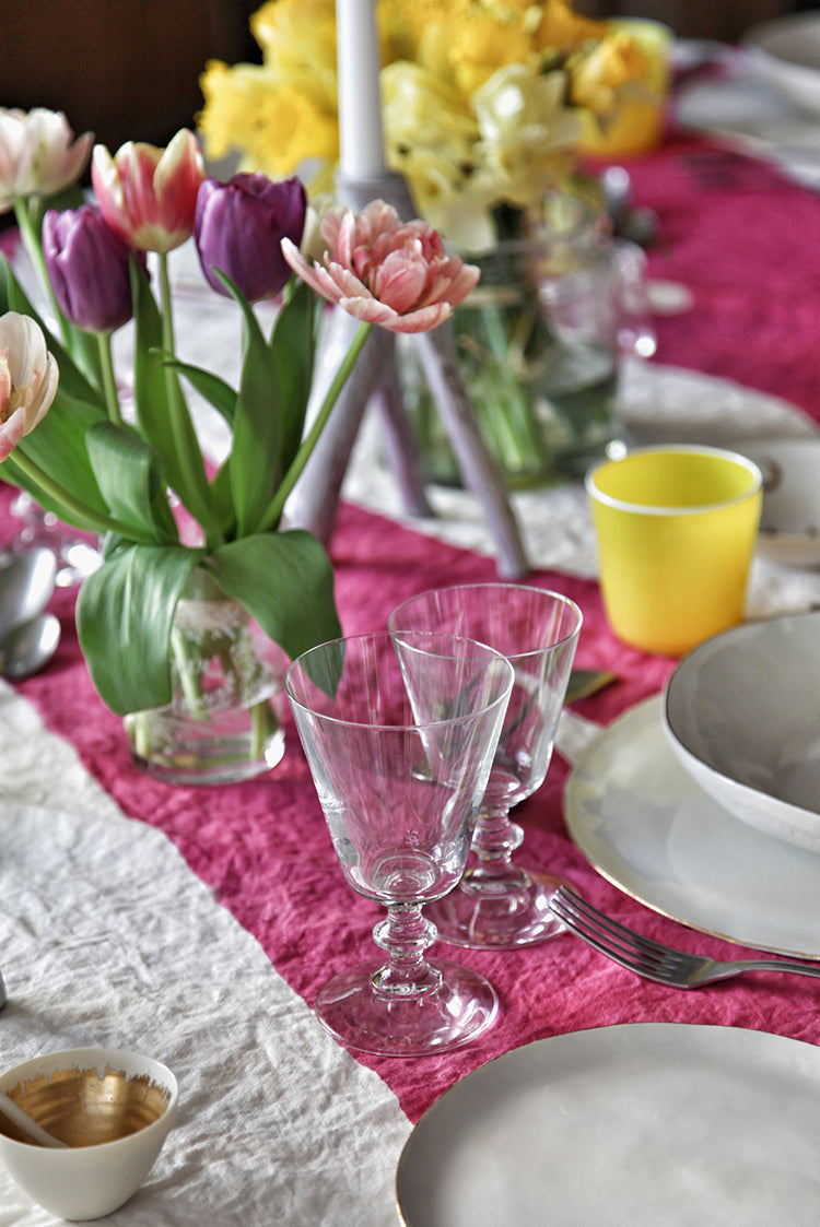 Fuck Word Linen Tablecloth in Fuchsia Pink