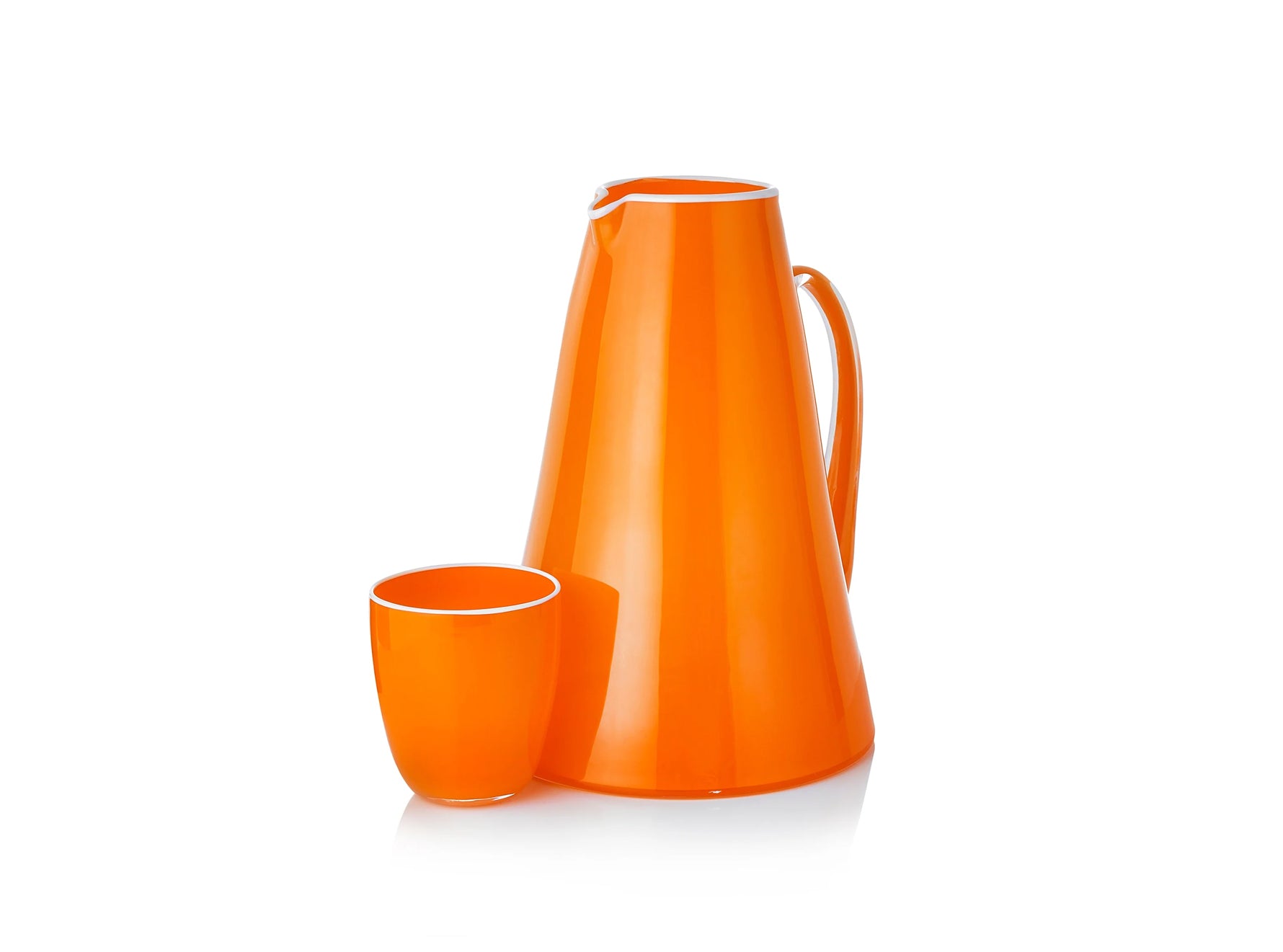 Handblown Glass Bumba Jug in Orange, 3lt