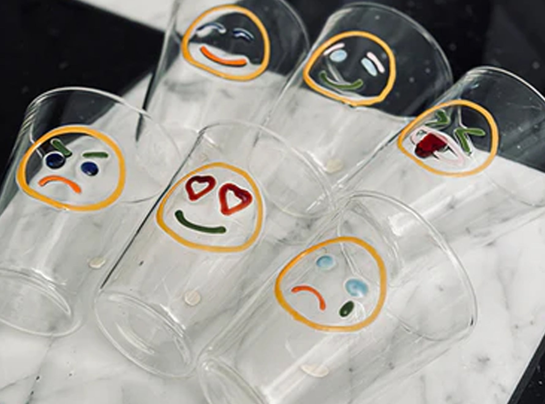Handblown Glass 'Happy' Mood Tumbler