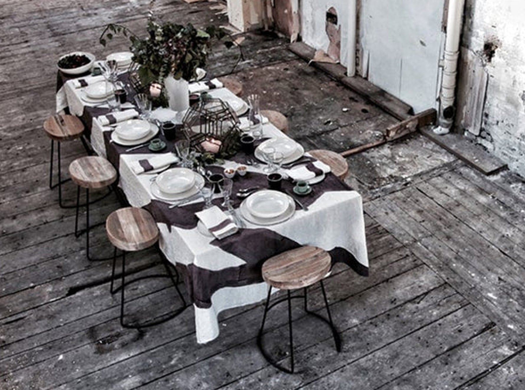 Bespoke Word Linen Tablecloth in Grape Purple