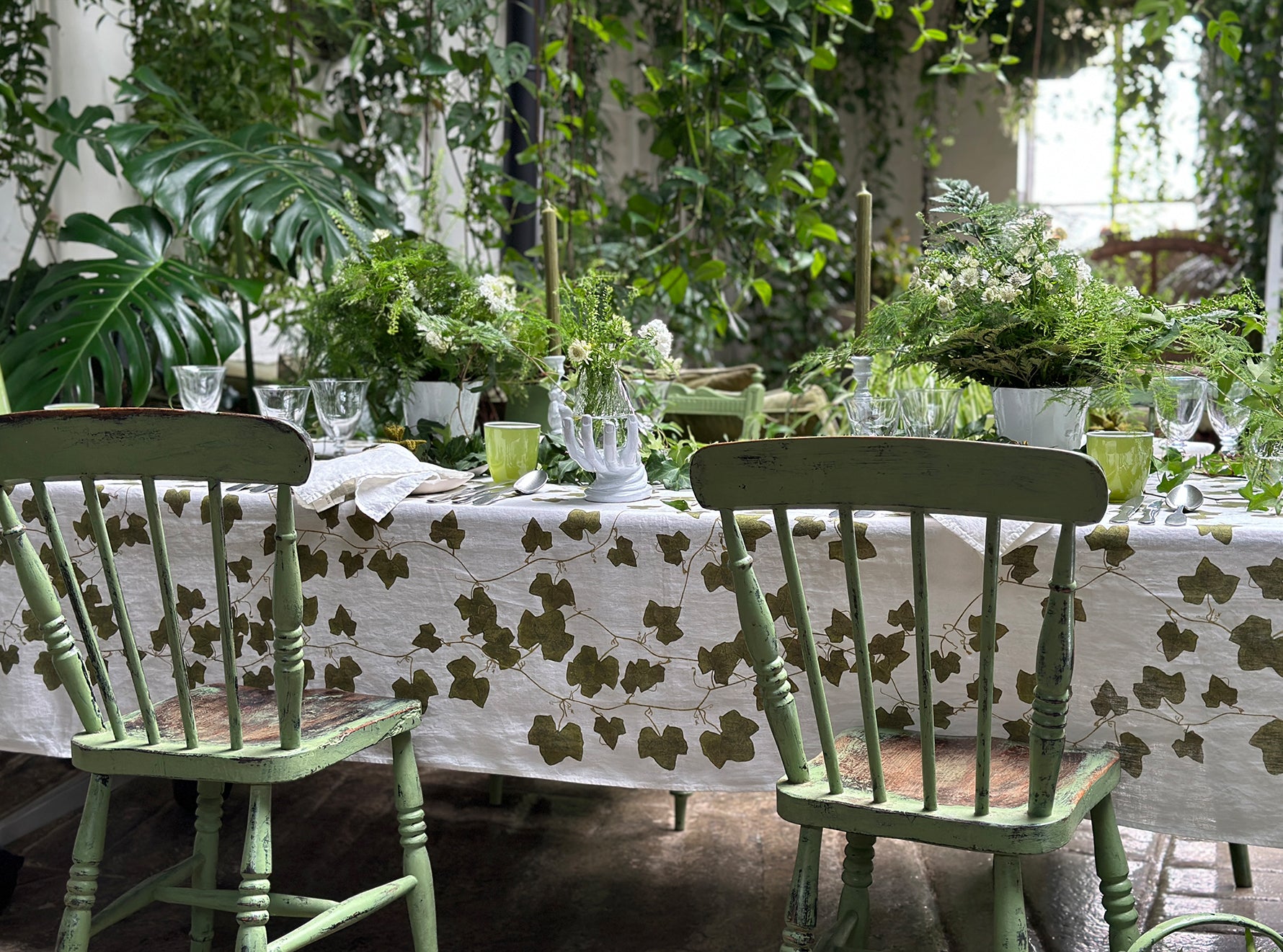 'Ivy' Herbarium Linen Tablecloth