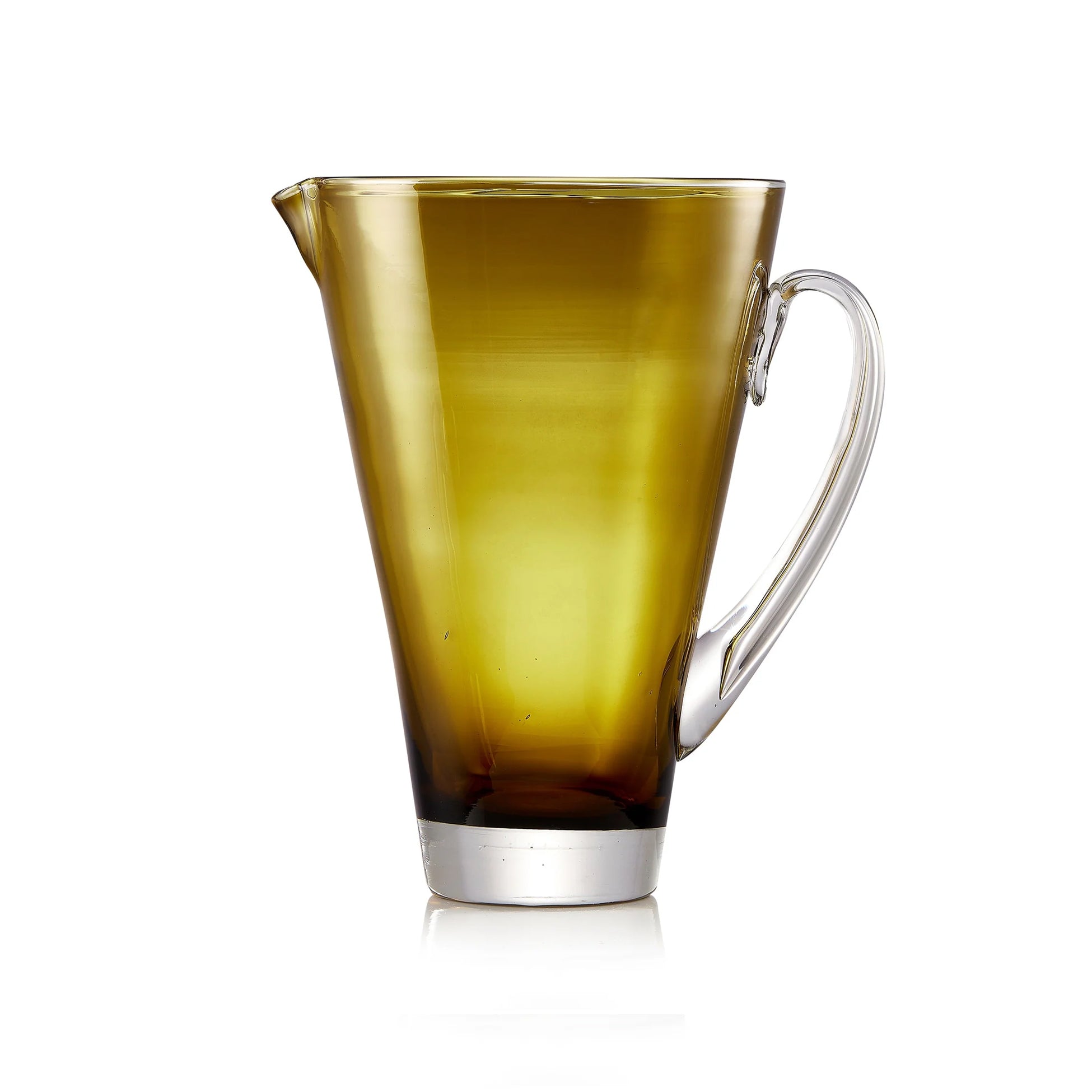 Handblown Glass Clair Jug in Moss Green, 23cm