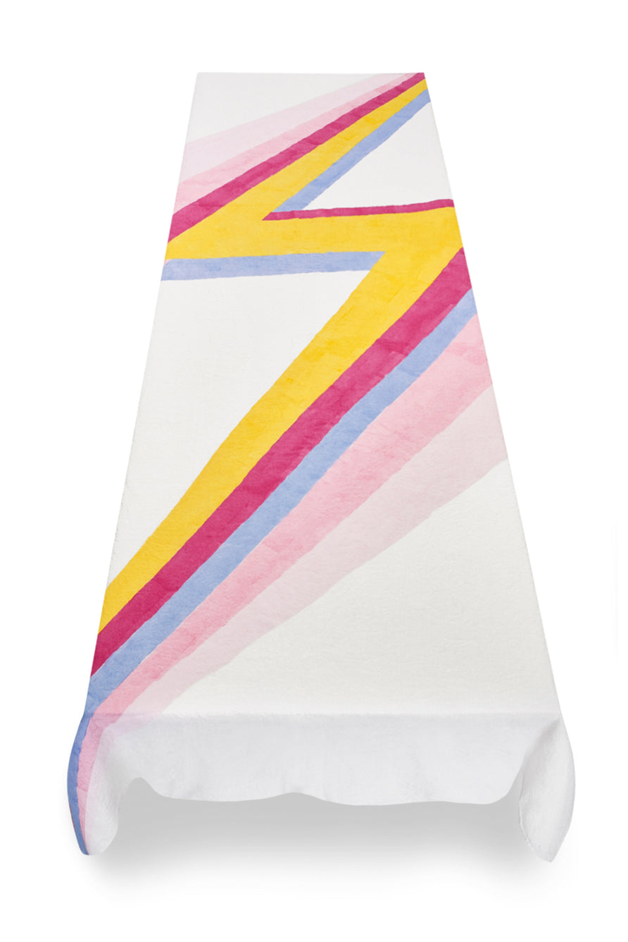 Bolt Linen Tablecloth in Pink and Yellow