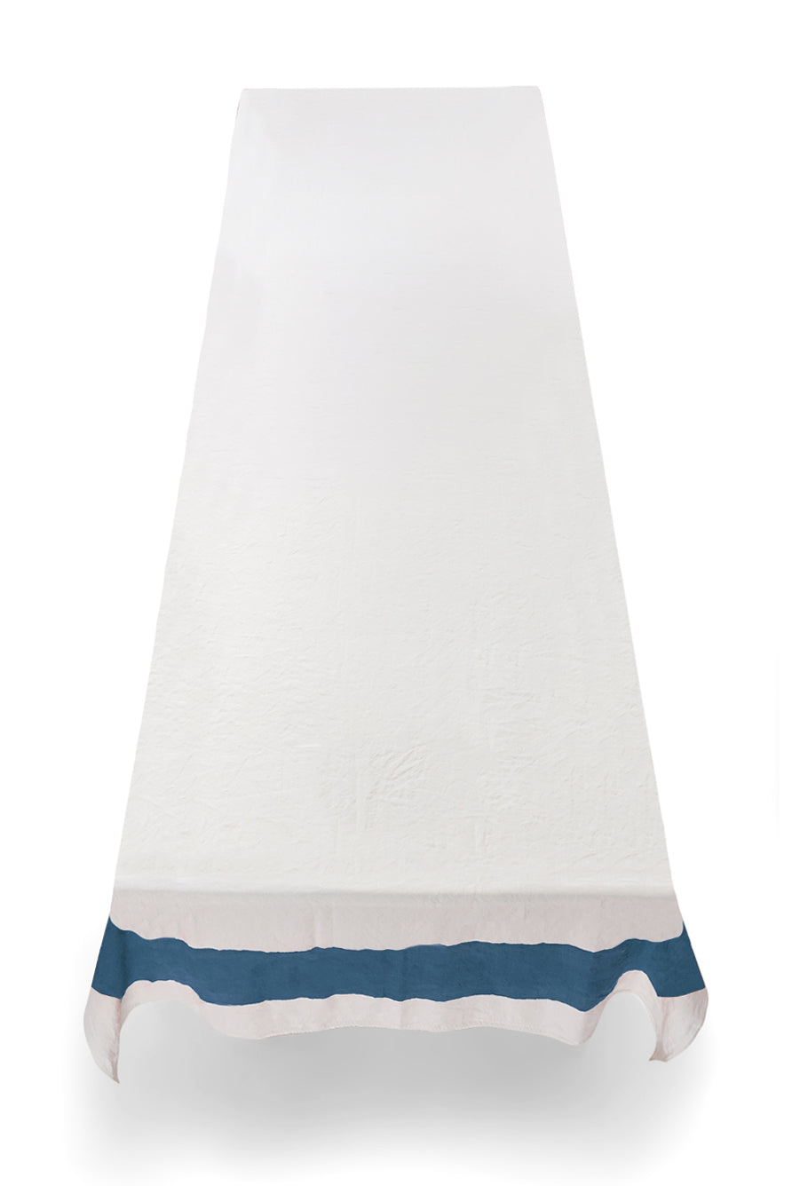 Cornice Linen Tablecloth in Sky Blue