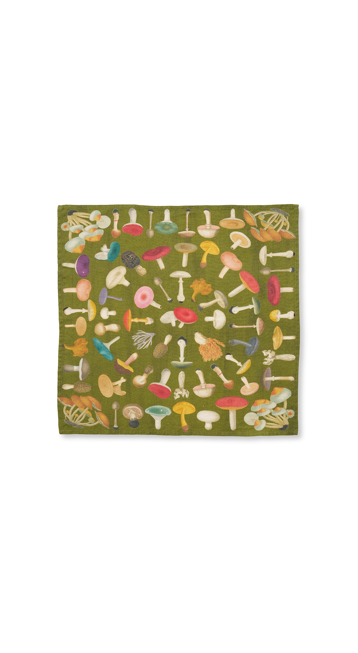 S&B x John Derian Green 'Fungi' Linen Napkin 50x50cm