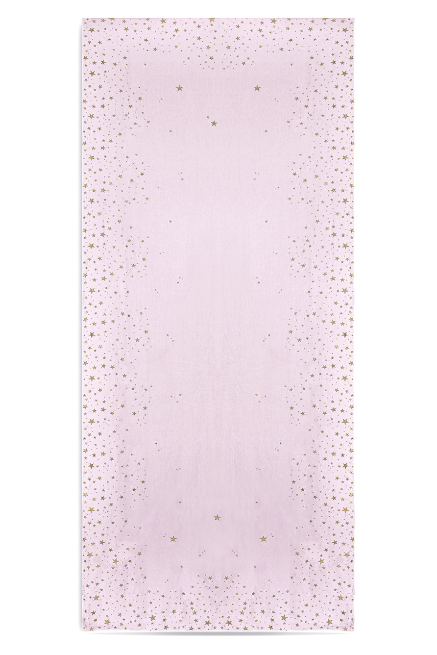 Falling Stars Linen Tablecloth in Light Pink