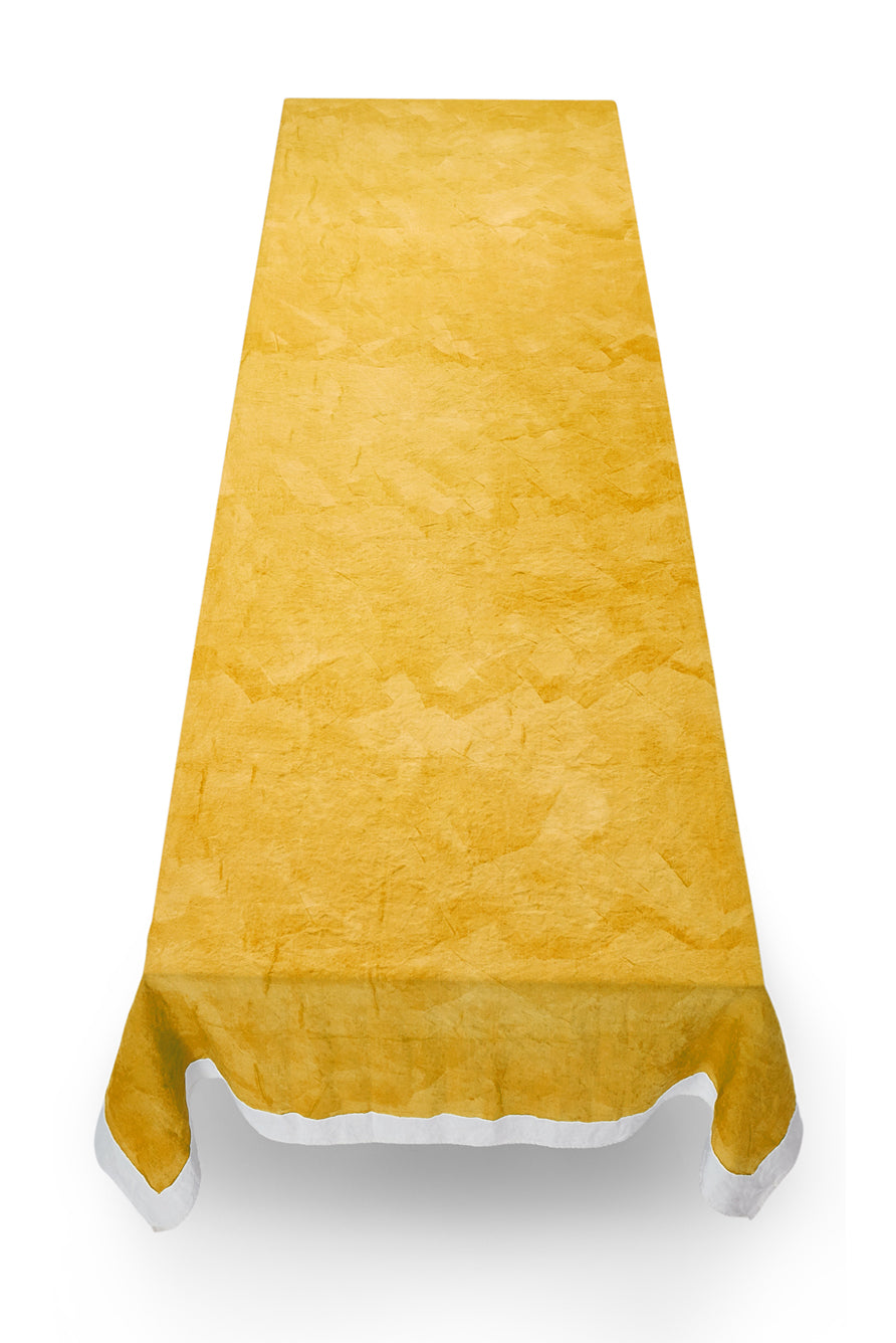 Full Field Linen Tablecloth in Lemon Yellow