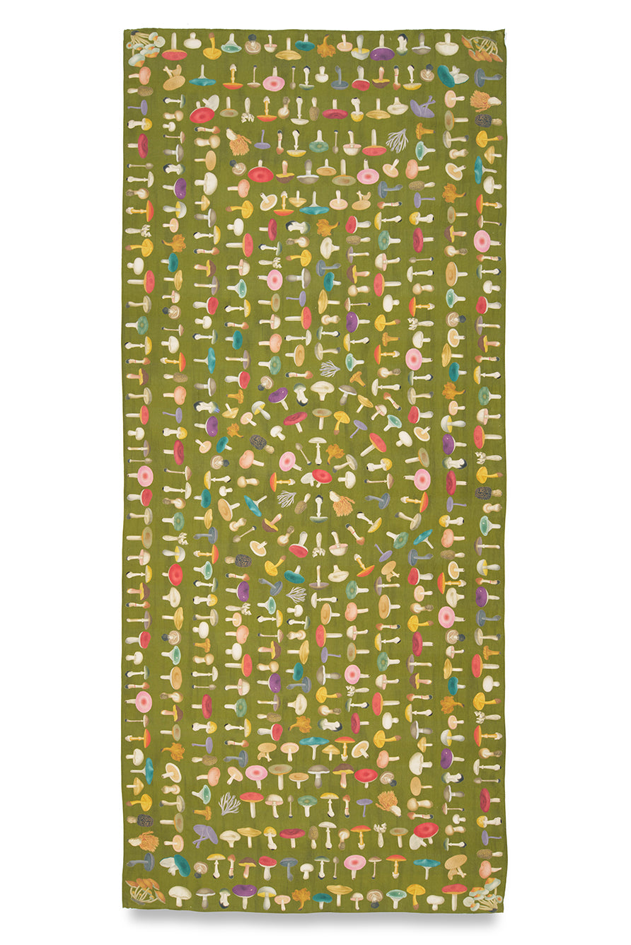 S&B x John Derian Green 'Fungi' Linen Tablecloth