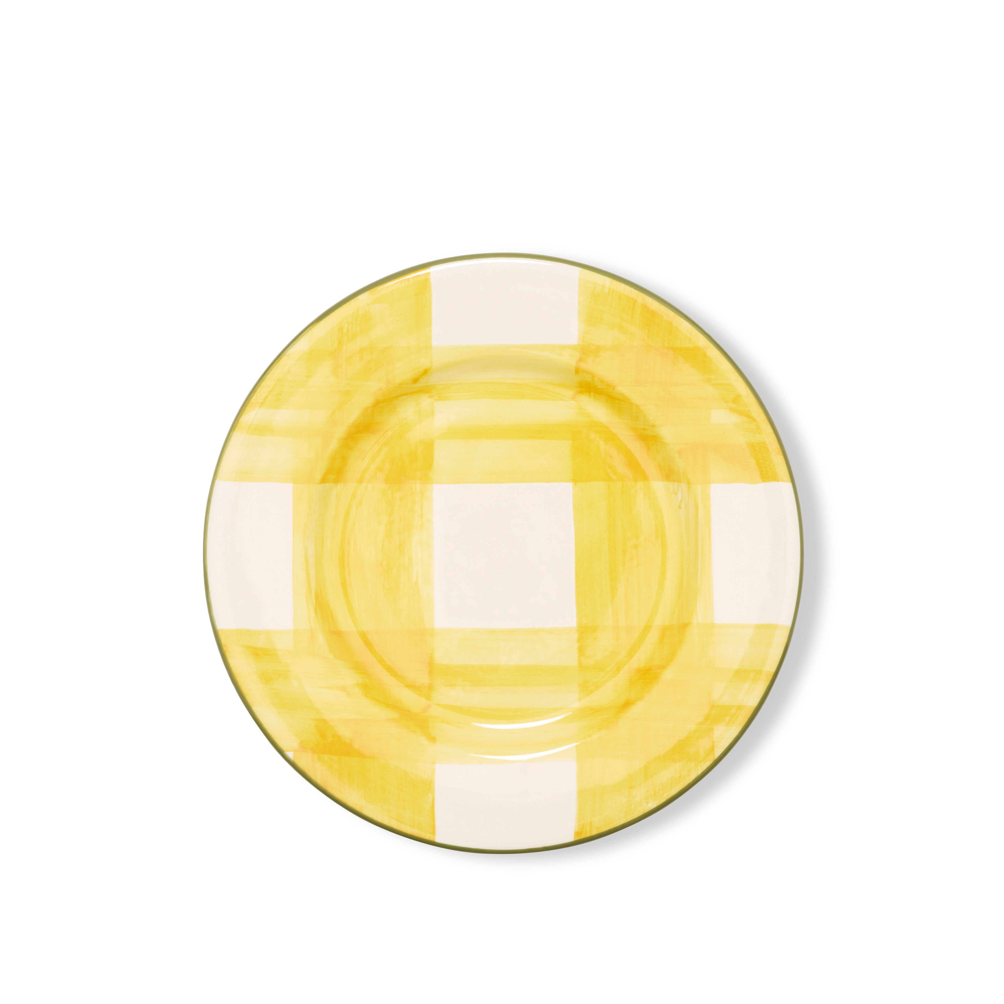 S&B Gingham Dinner Plate in Yellow, White & Green, 29cm