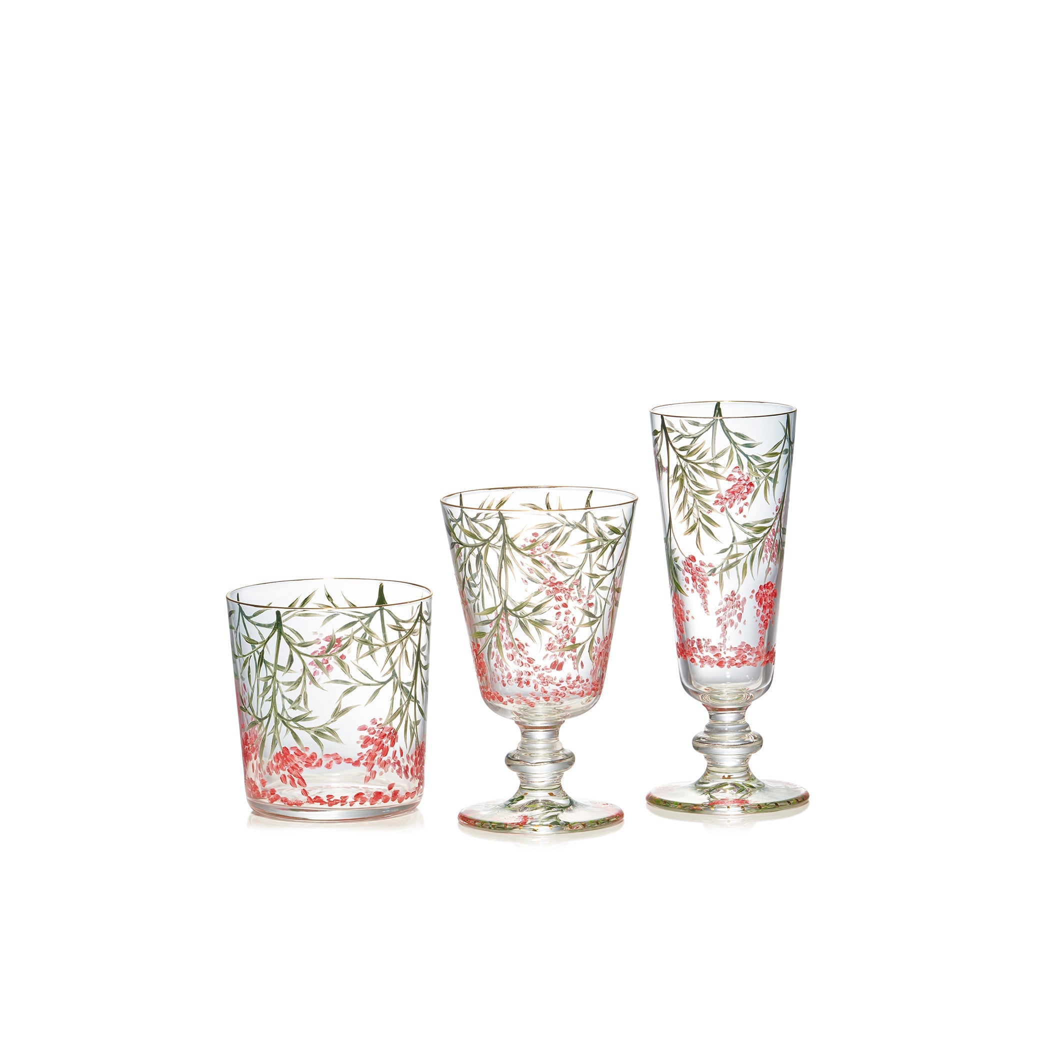 Hand Painted Les Airelles Wine Glass