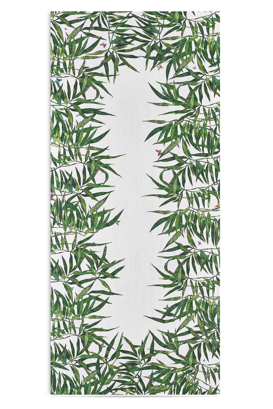 Les Palmiers Linen Tablecloth in Green