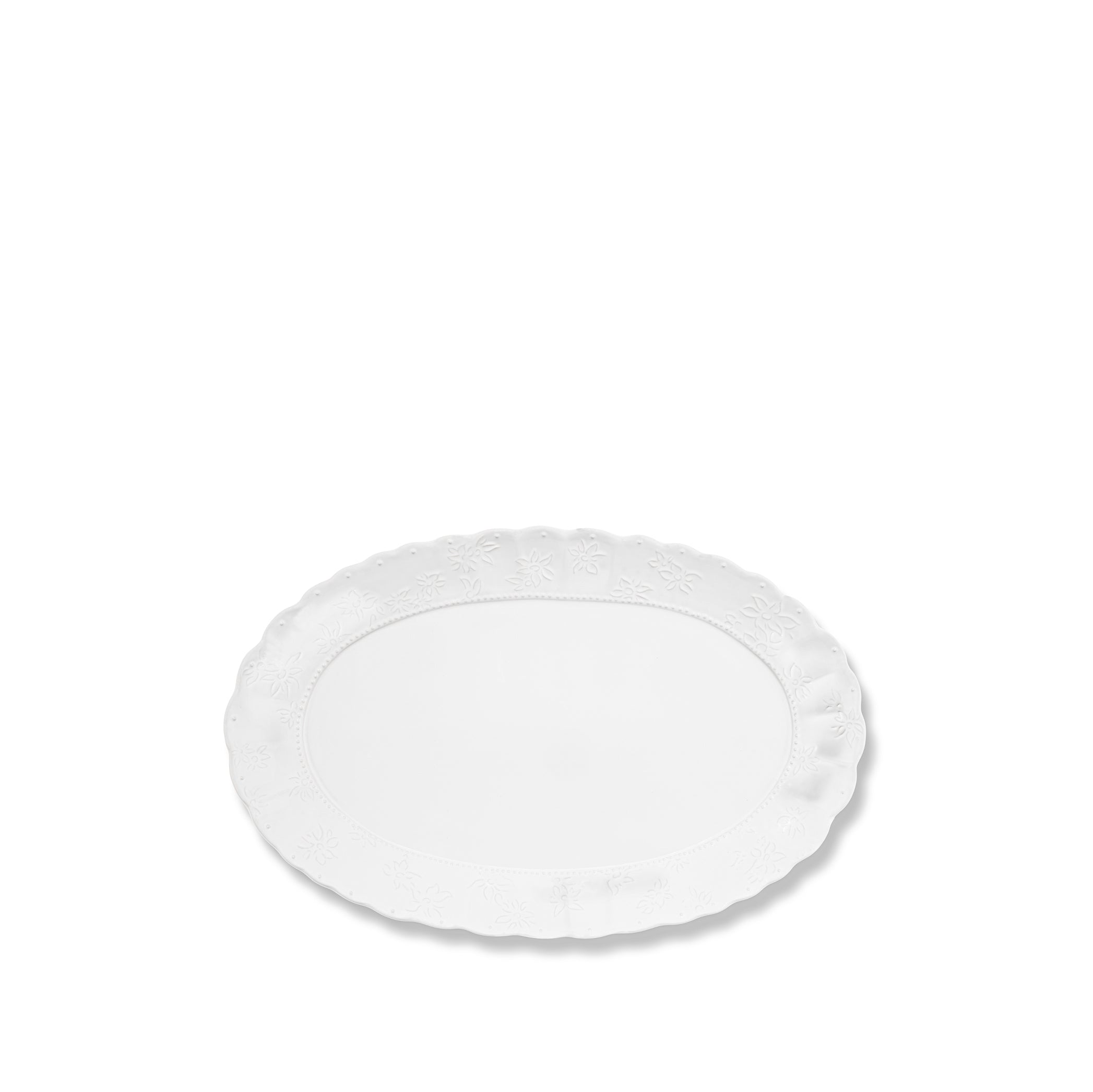 Bernadette's Falling Flower White Oval Platter, 46cm