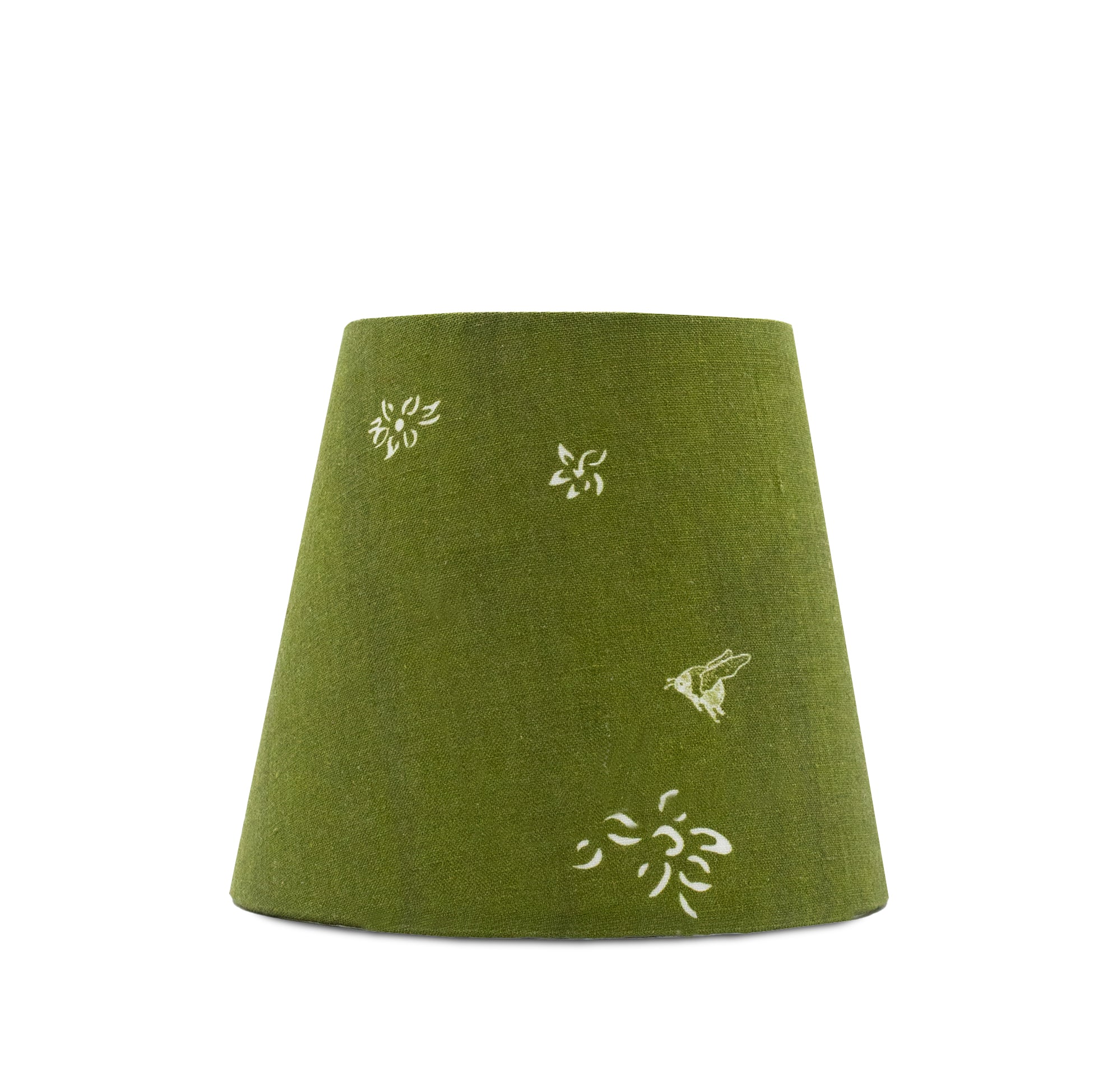 S&Bee Falling Flower Avocado Green French Drum Lampshade, 13cm