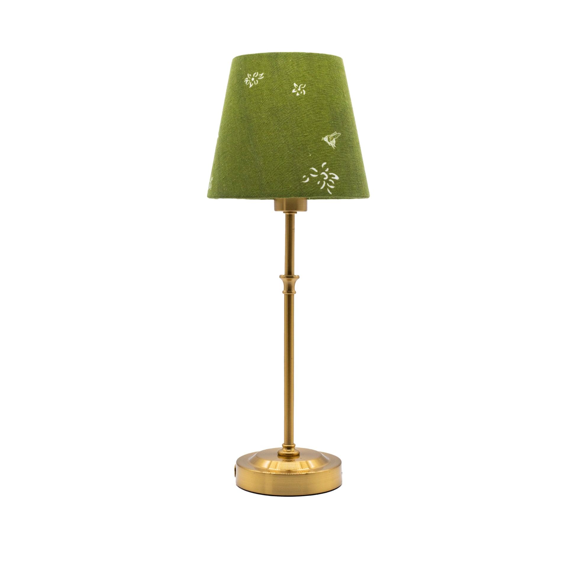 S&Bee Falling Flower Avocado Green French Drum Lampshade, 13cm