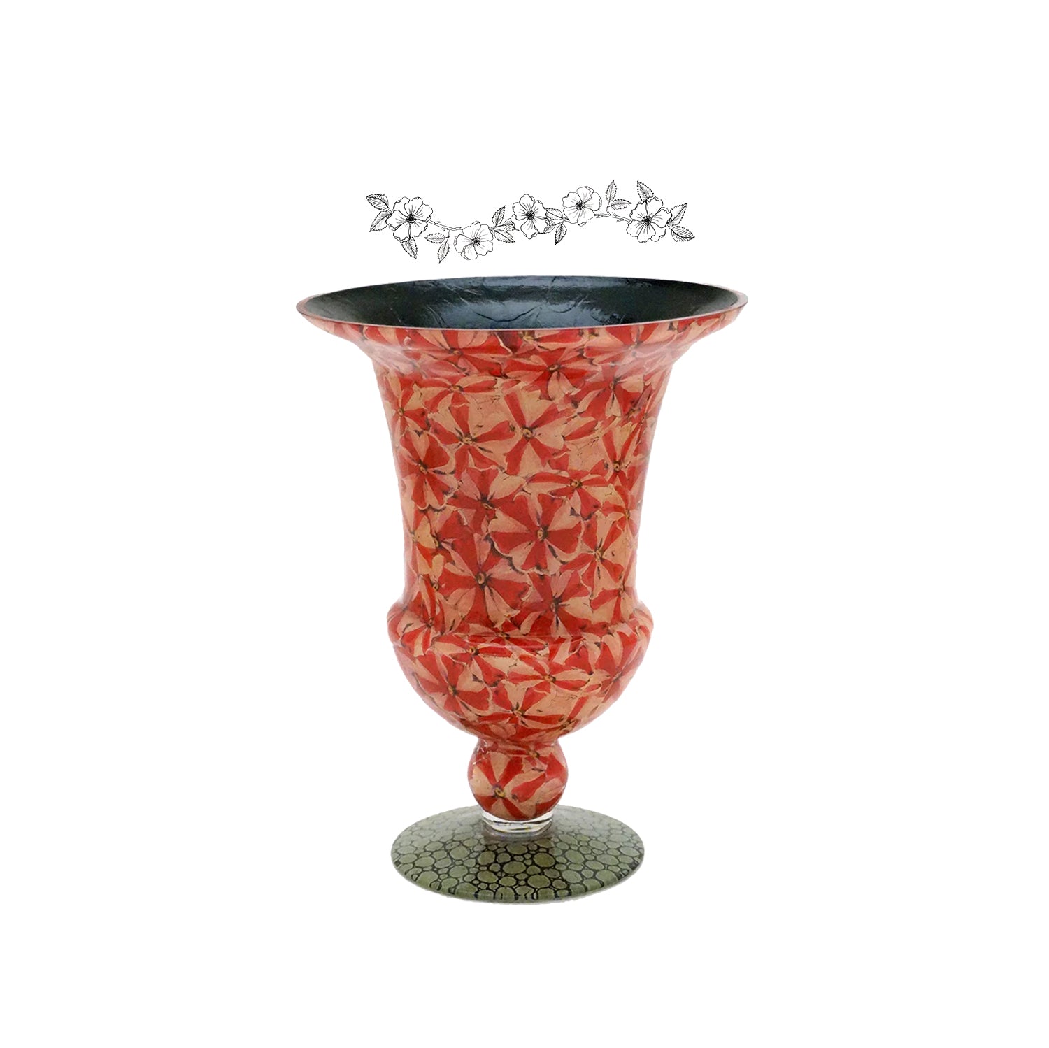 John Derian Pinwheel Footed Urn Vase, 27cm