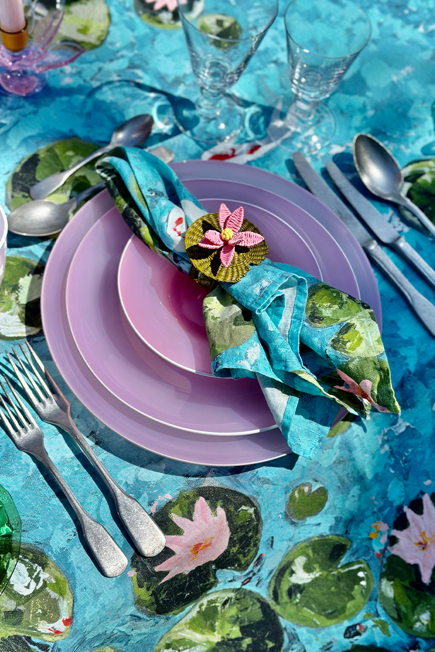 Pink glass dinner plates sale