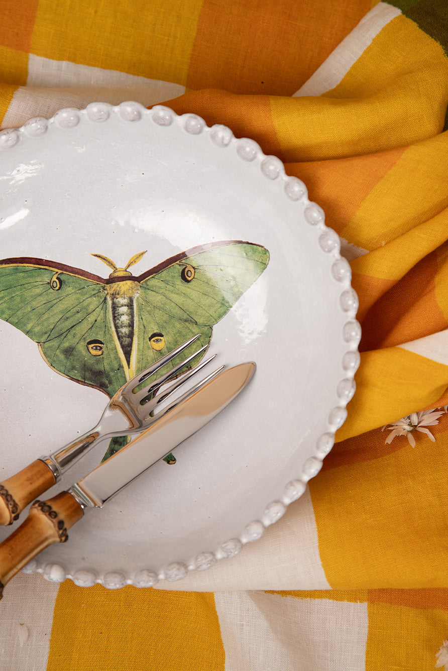 Green Butterfly Bowl by Astier de Villatte, 21.5cm