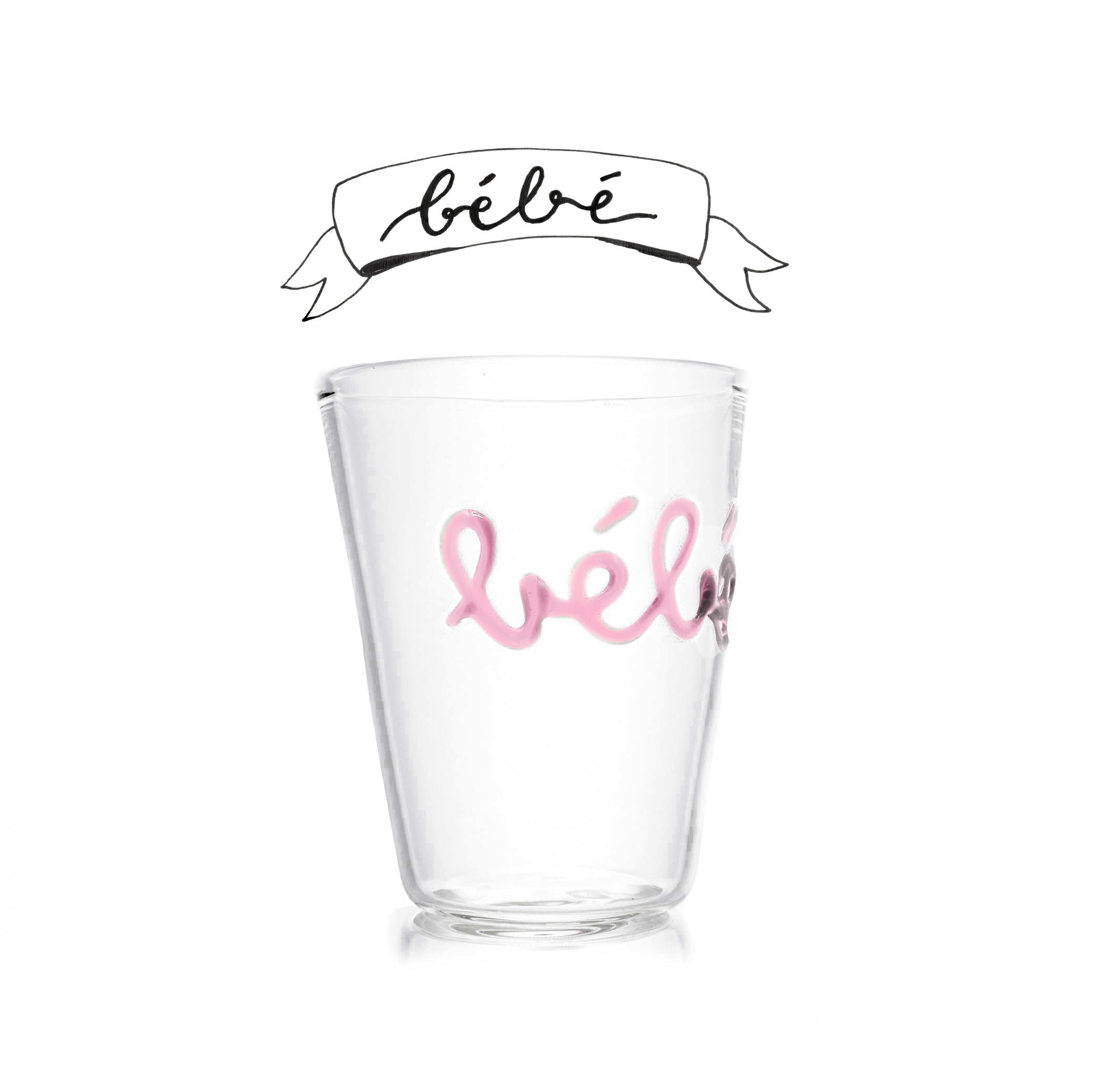 Handblown Glass 'Bébé' (Baby) Tumbler in Pink