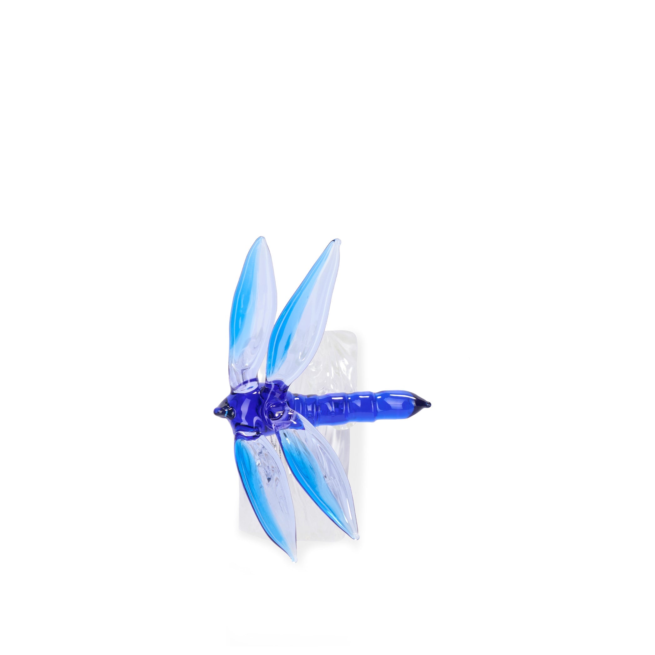 S&B Exclusive Handblown Glass Dragonfly Napkin Ring in Blue