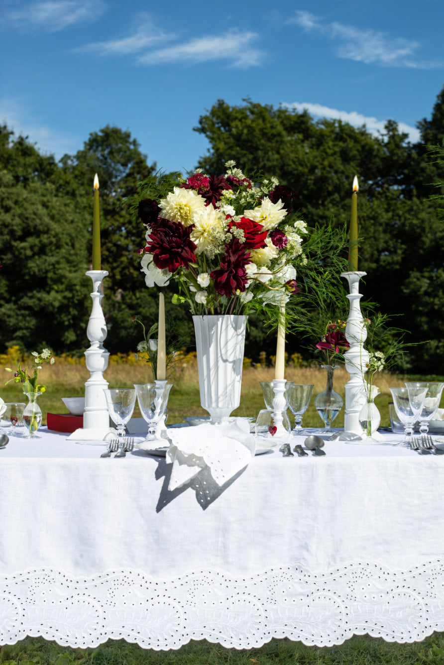 Broderie Anglaise Linen Tablecloth