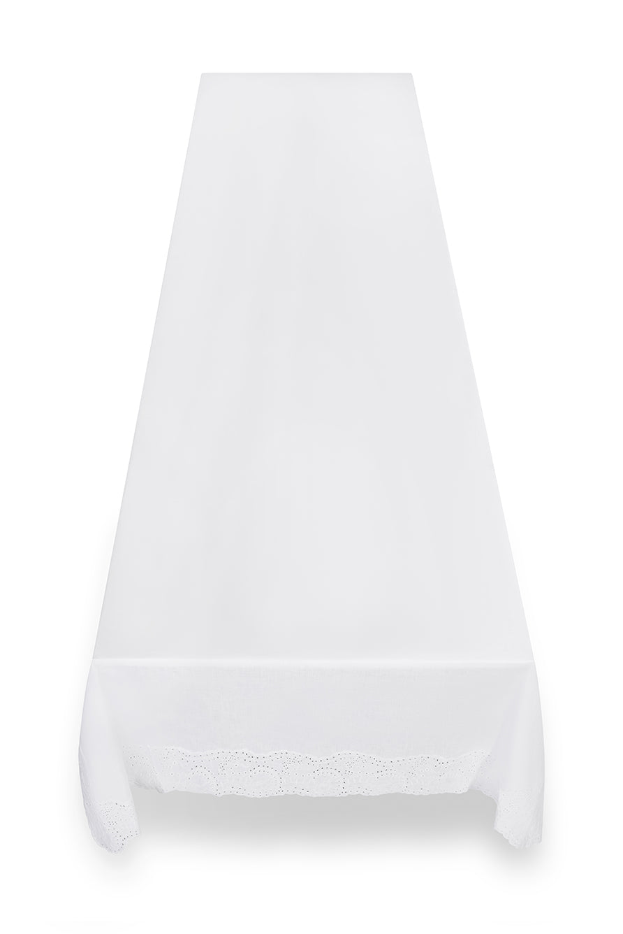 Broderie Anglaise Linen Tablecloth