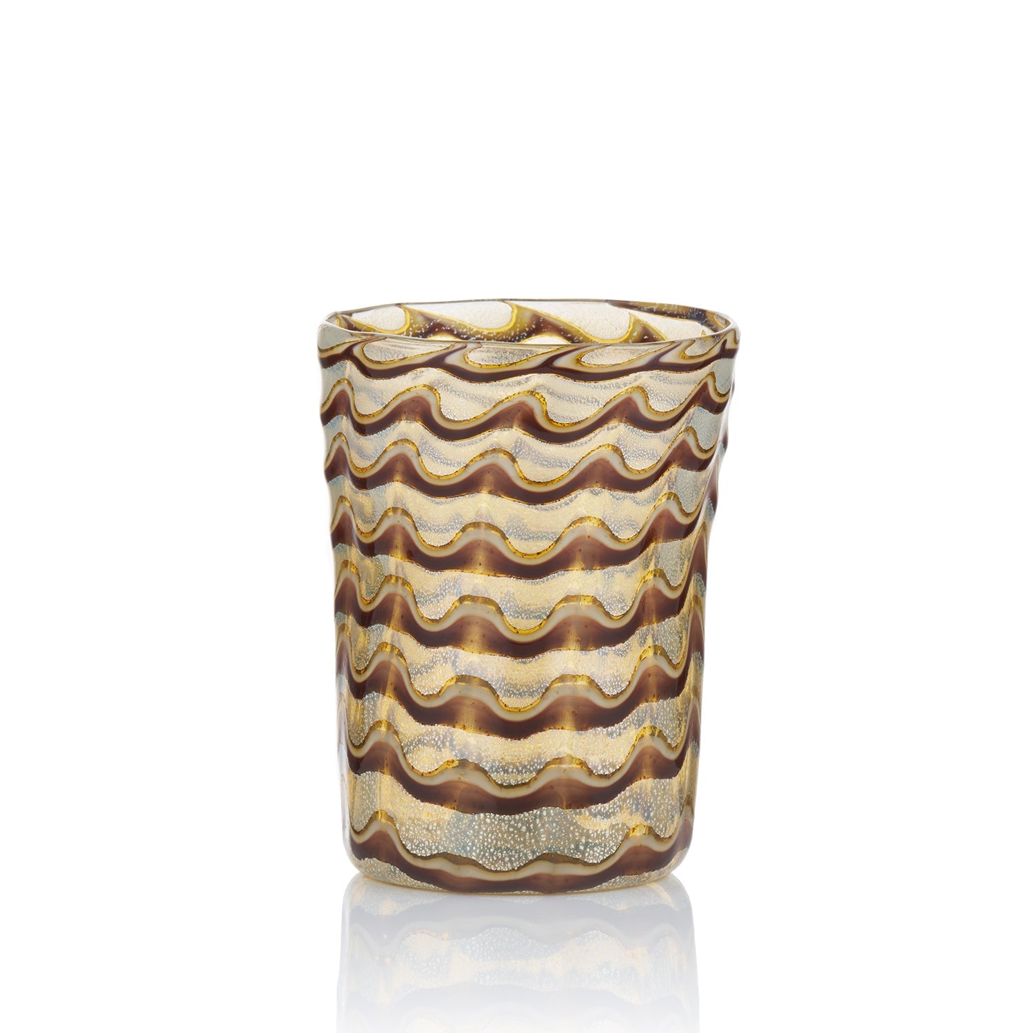 Handblown Murano Wave Tumbler in Brown