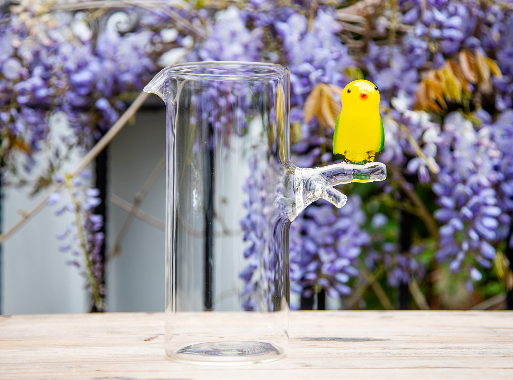 Handblown Glass Canary Carafe, 23cm