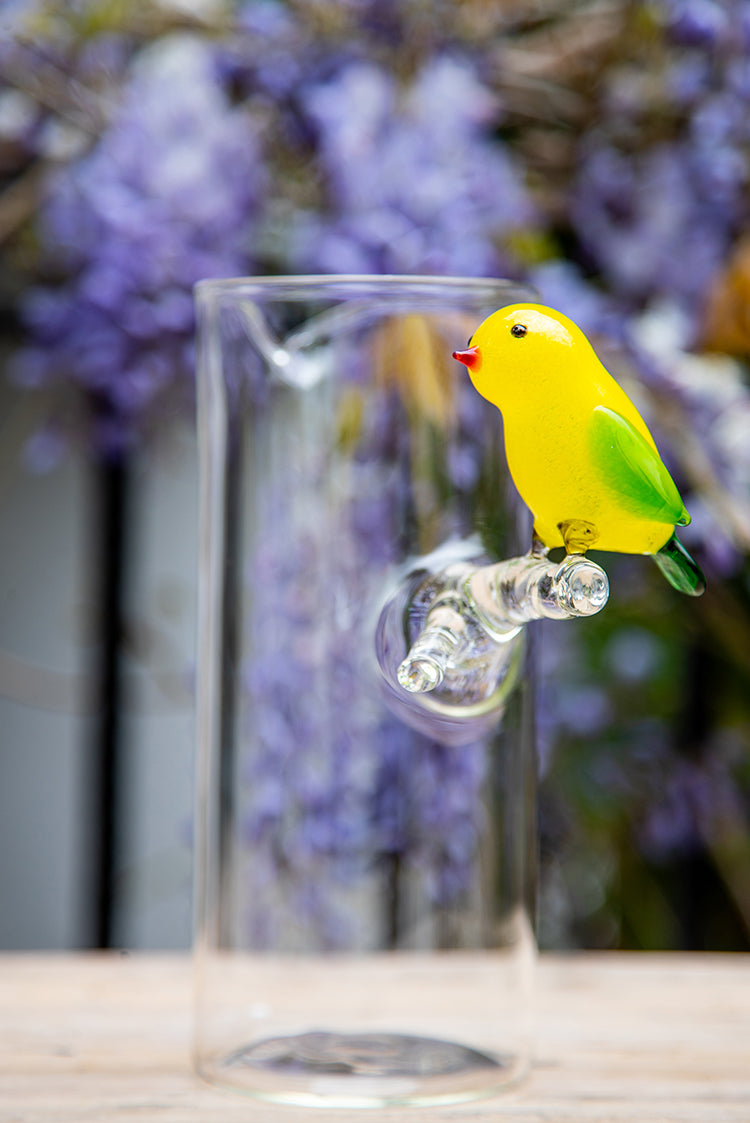 Handblown Glass Canary Carafe, 23cm