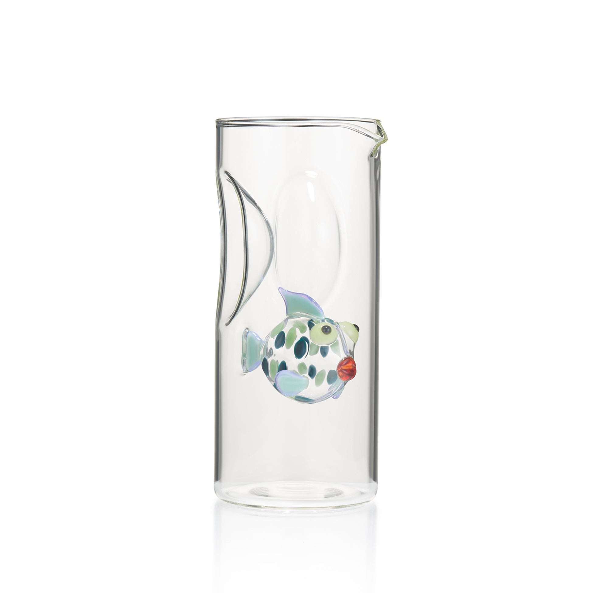 Handblown Dot Fish Carafe, 24.5cm