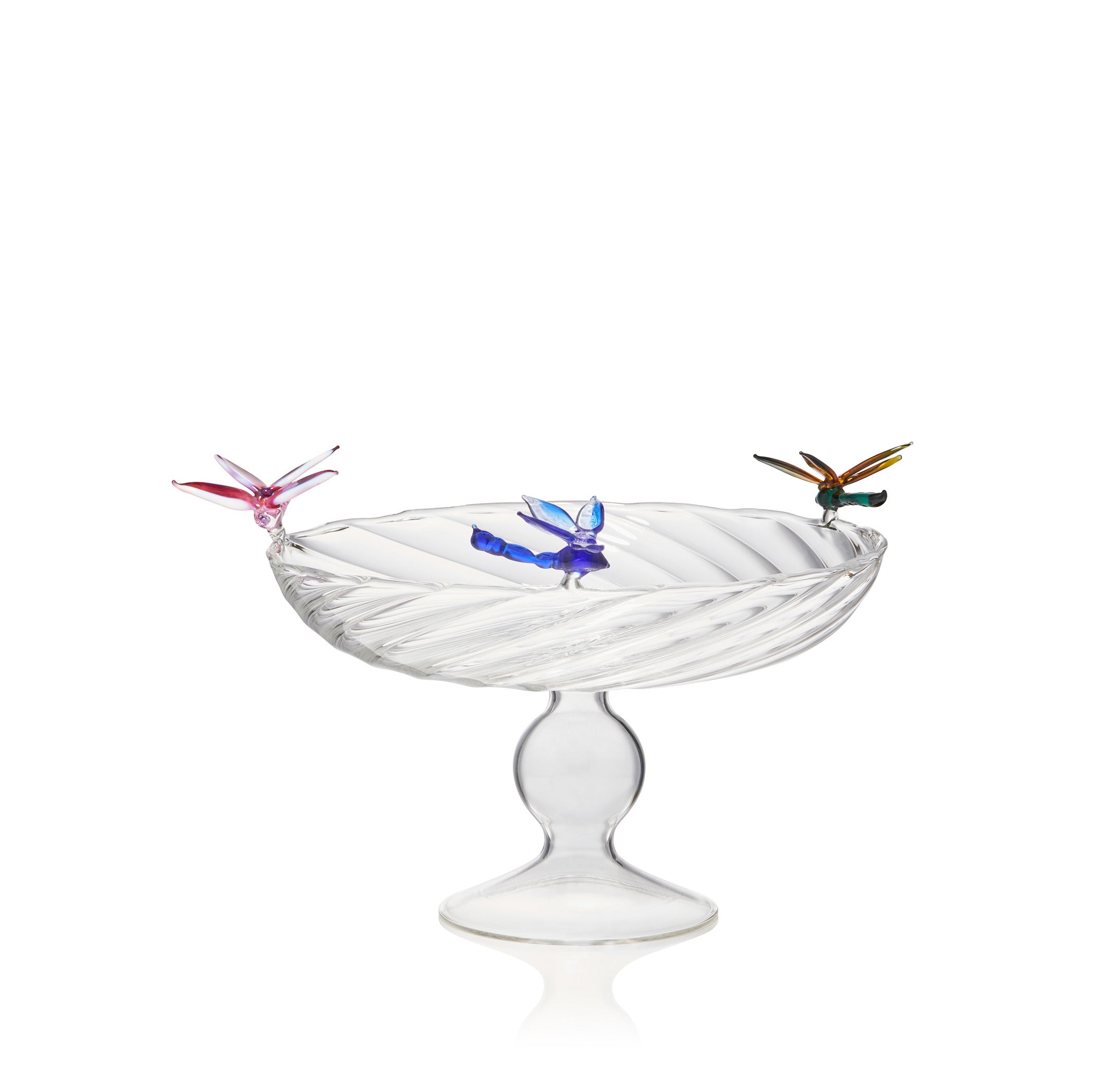 S&B Exclusive Handblown Glass Dragonflies Fruit Platter