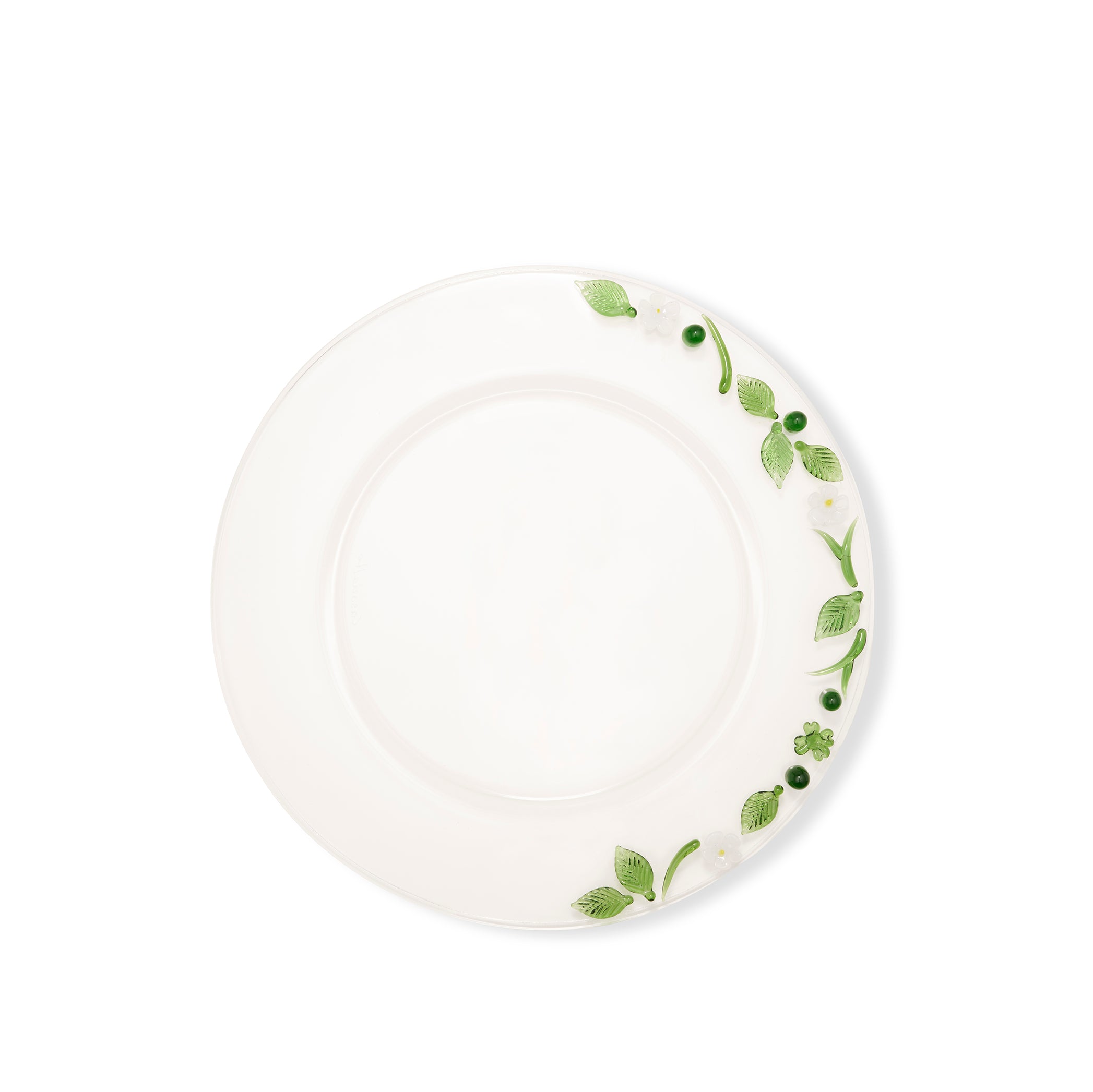 Flower Decorative Charger Glass Plate, 32cm