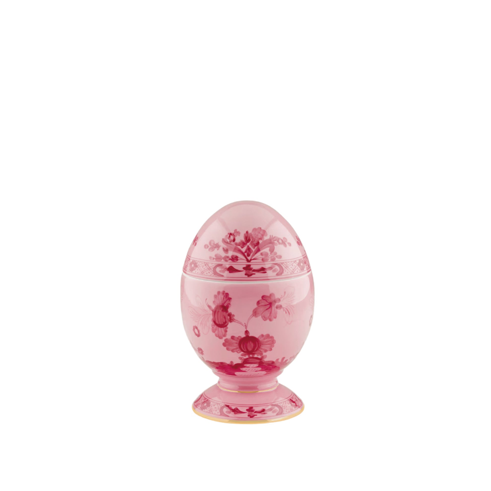 Ginori 1735 Oriente Italiano Pink Gold Rim Egg, 13.5cm