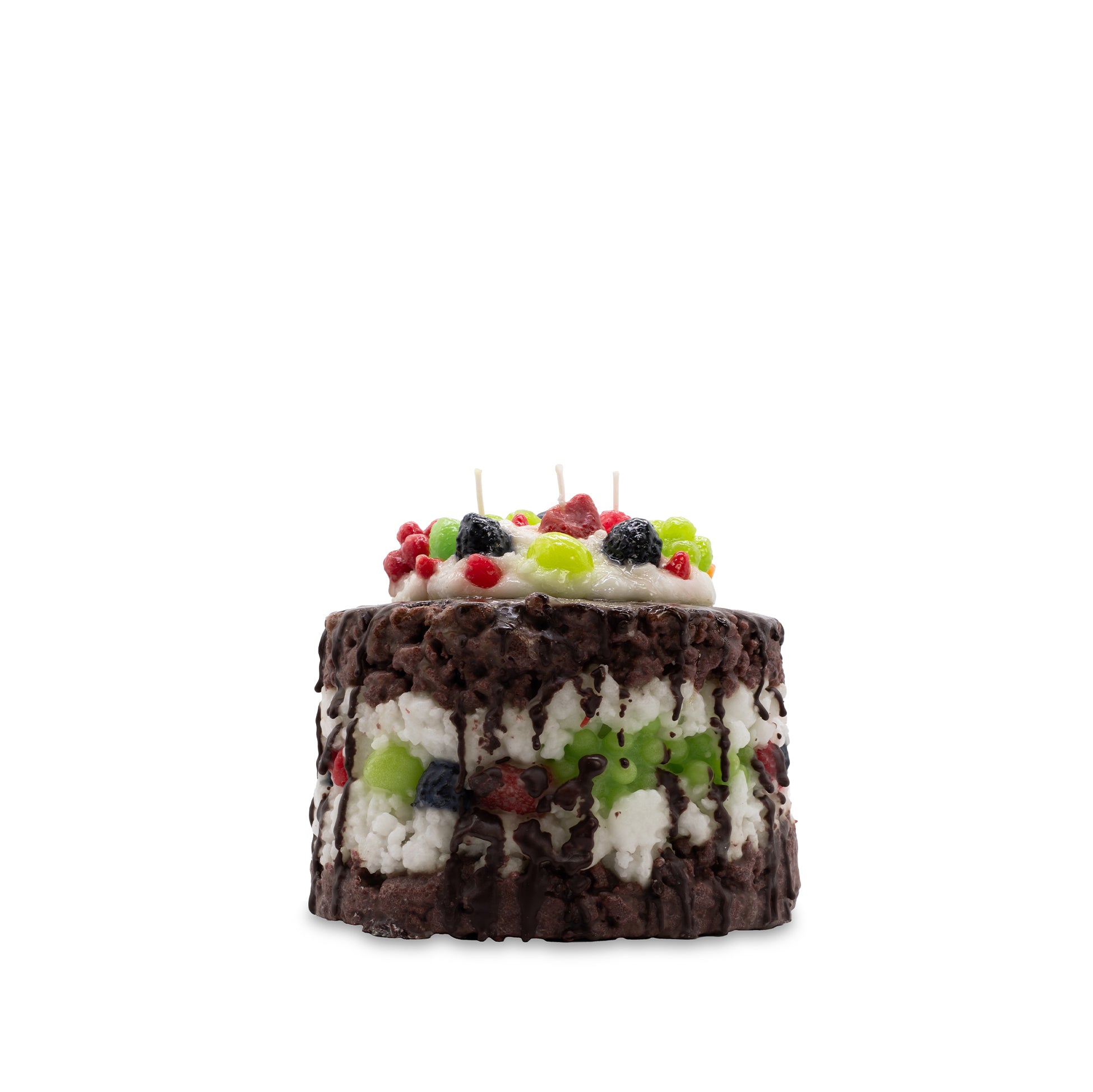 Chocolate Fruit Cake Decorative Candle, 18cm